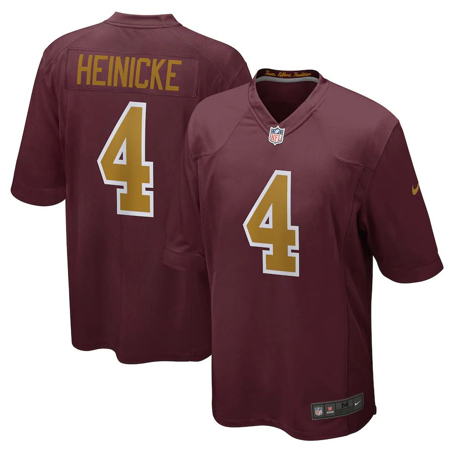 Men Washington Redskins 4 Taylor Heinicke Nike Burgundy Alternate Player Game NFL Jersey